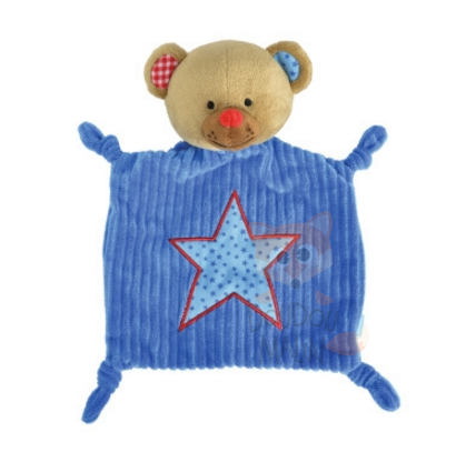  baby comforter bear blue red star 